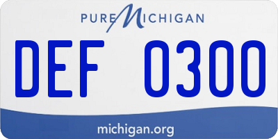 MI license plate DEF0300