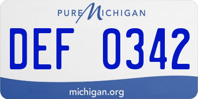 MI license plate DEF0342