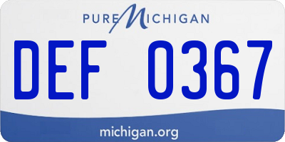 MI license plate DEF0367