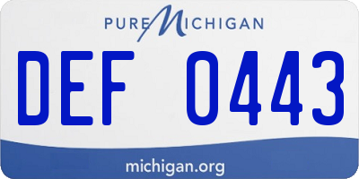 MI license plate DEF0443