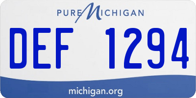 MI license plate DEF1294