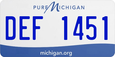 MI license plate DEF1451
