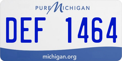 MI license plate DEF1464