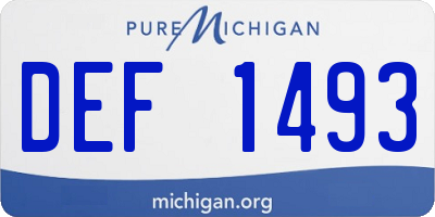 MI license plate DEF1493