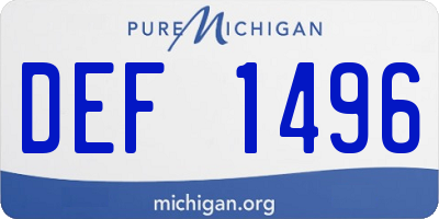MI license plate DEF1496