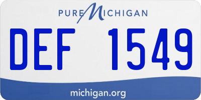 MI license plate DEF1549