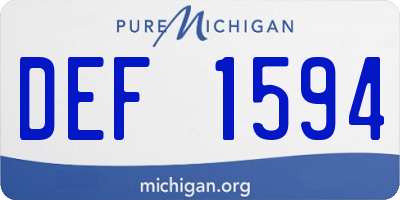 MI license plate DEF1594