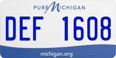 MI license plate DEF1608