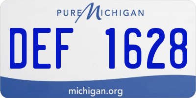 MI license plate DEF1628