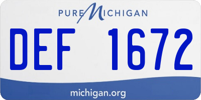 MI license plate DEF1672