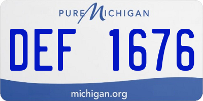 MI license plate DEF1676