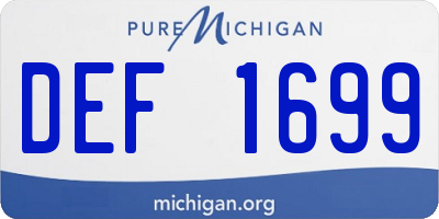 MI license plate DEF1699