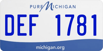 MI license plate DEF1781
