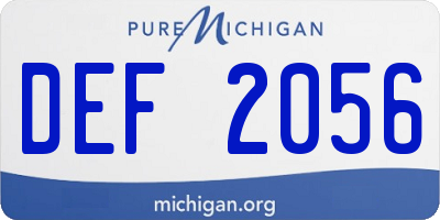 MI license plate DEF2056