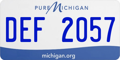 MI license plate DEF2057