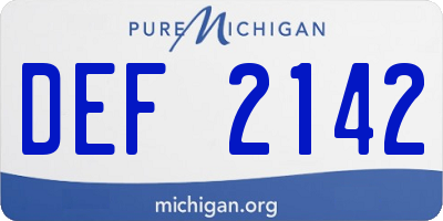 MI license plate DEF2142