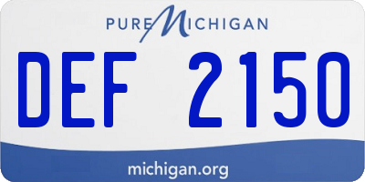 MI license plate DEF2150