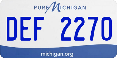 MI license plate DEF2270