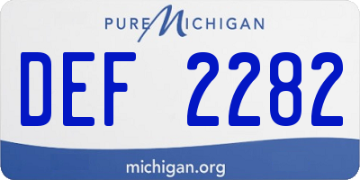 MI license plate DEF2282