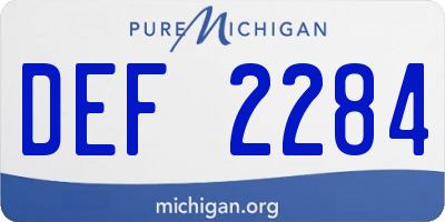 MI license plate DEF2284