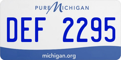 MI license plate DEF2295