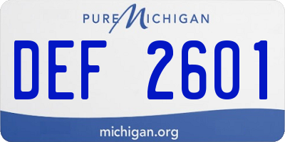 MI license plate DEF2601