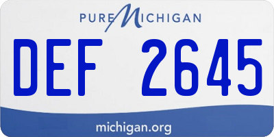 MI license plate DEF2645