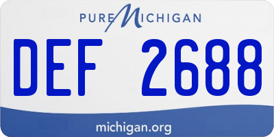 MI license plate DEF2688