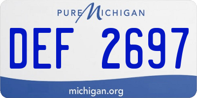MI license plate DEF2697