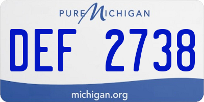 MI license plate DEF2738