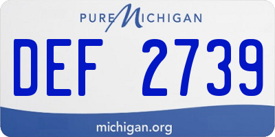 MI license plate DEF2739