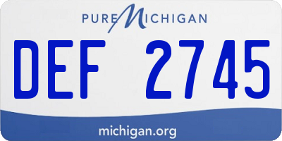 MI license plate DEF2745