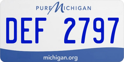 MI license plate DEF2797