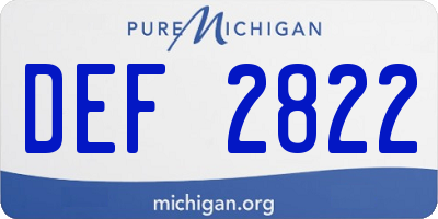 MI license plate DEF2822