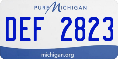 MI license plate DEF2823