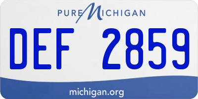 MI license plate DEF2859