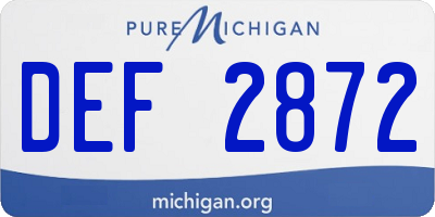 MI license plate DEF2872