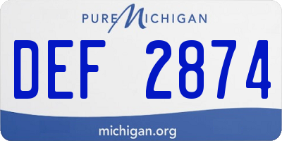 MI license plate DEF2874