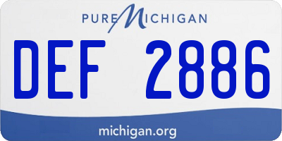 MI license plate DEF2886