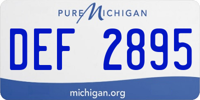 MI license plate DEF2895