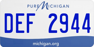 MI license plate DEF2944