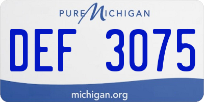MI license plate DEF3075