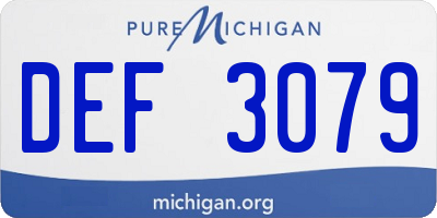 MI license plate DEF3079