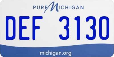 MI license plate DEF3130