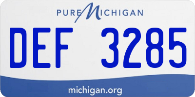 MI license plate DEF3285