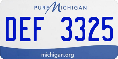 MI license plate DEF3325
