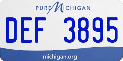 MI license plate DEF3895