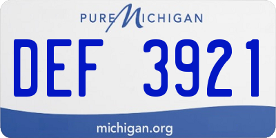 MI license plate DEF3921