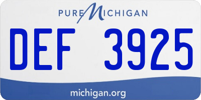 MI license plate DEF3925