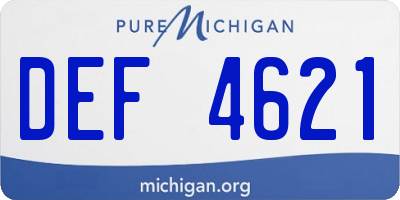 MI license plate DEF4621